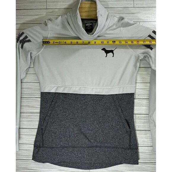 Victoria Secret Pink Extreme Women's Sz Small Cowl‎ Neck Pullover Gray & White - Picture 9 of 9